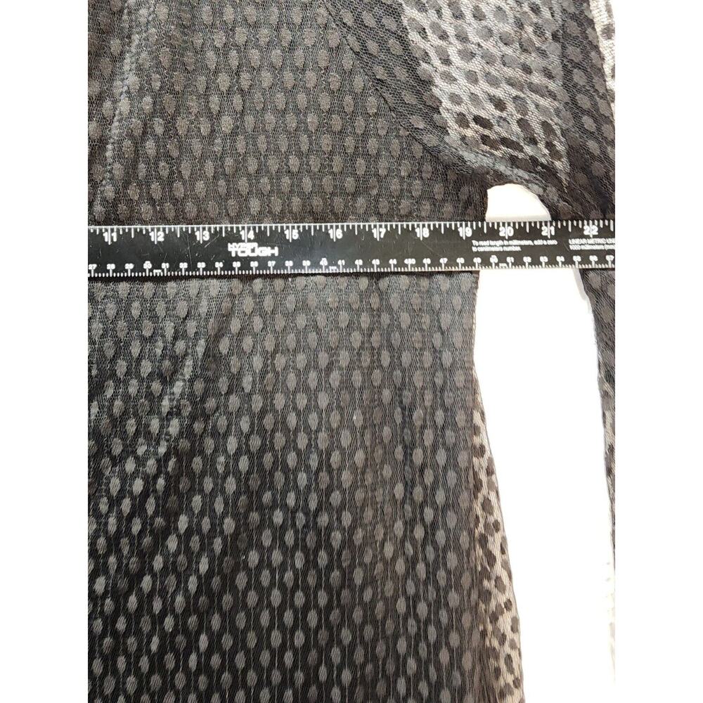 Nina Leonard Dress Womens Size Large Black Sheer High Neck Stretch Midi - Picture 6 of 10